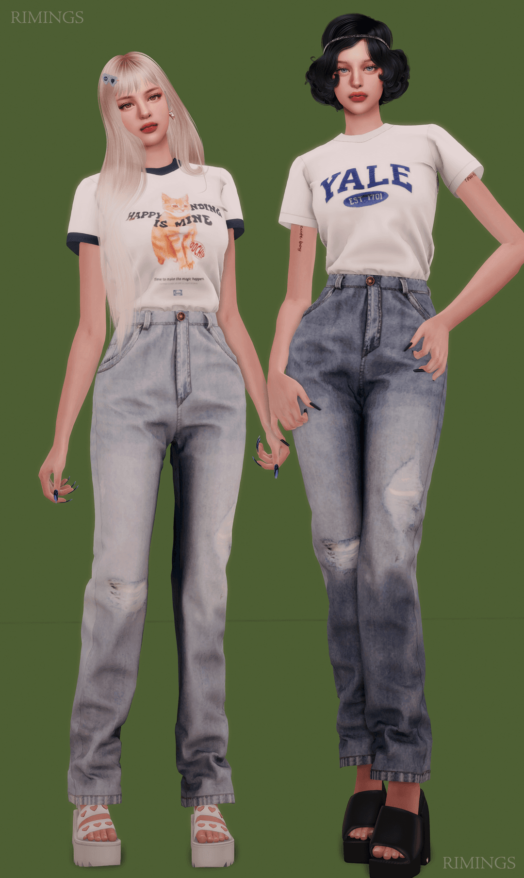 Галерея мода Сет одежды T-shirt & Boyfriend Jeans #2